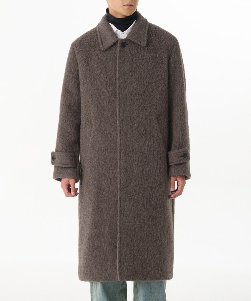 Musinsa Standard Hairy Alpaca Blend Oversized Balmacaan Coat [Brown]