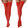 Womens Glossy See-through Stockings Thin Shiny Solid Color Elastic Sheer Thigh High Socks