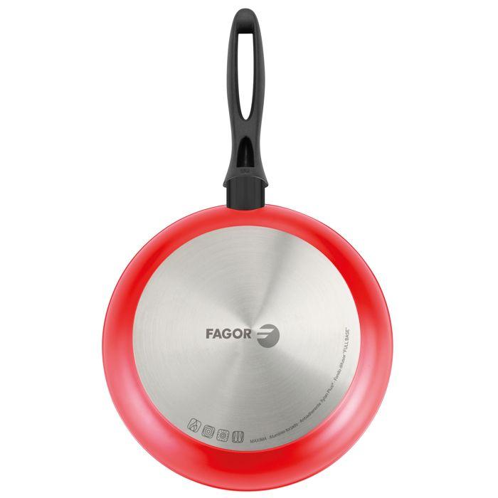 Induction Frying Pan 24 Cm Forged Aluminum, Eco-friendly PFOA-Free Non-stick FAGOR Maxima Red