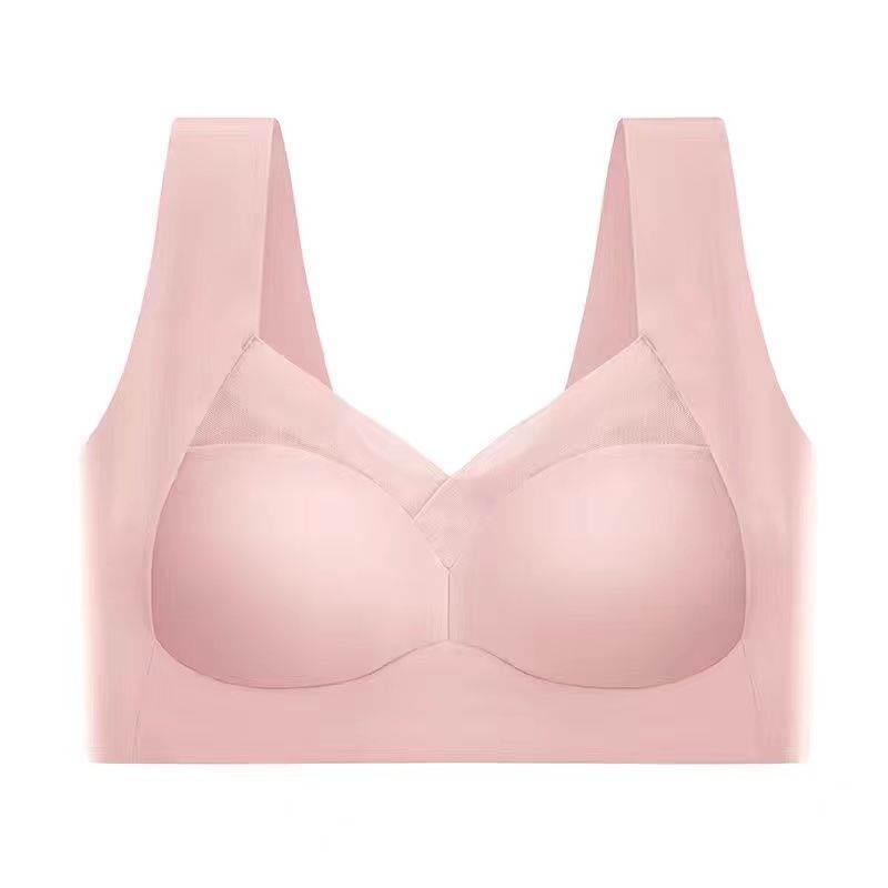 Ladies Seamless Ice Silk Sexy Bra Gathered Anti-sagging Summer Thin Lightweight Breathable Beautiful Back Sports Bra