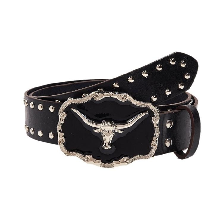 Горячая Девушка Пояс Ковбойский Шипованный Пояс на Талию с Рогами для Джинсов Платья Клуба Бара 1