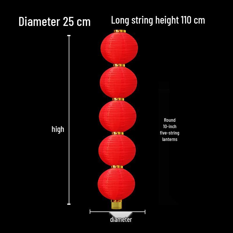 Outdoor Waterproof Gourd Lanterns: Red String Hanging Ornaments for New Year and Mid-Autumn Festivals
