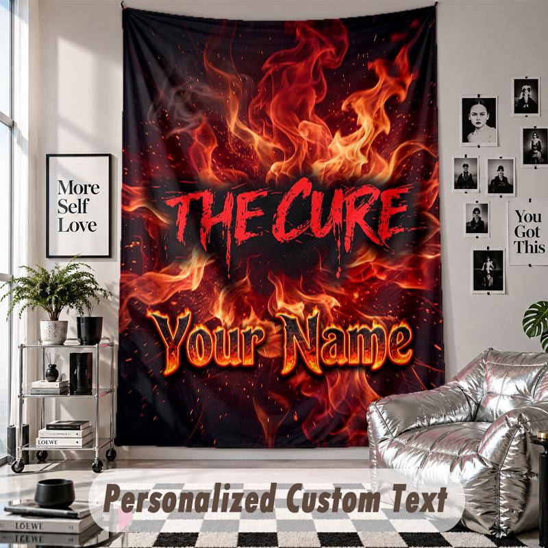 Wandbehang mit individuellem Namen & Text, The Cure Dekorationstuch für das Schlafzimmer
