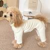 Breathable Pet Fleece Pajamas Elastic Windproof Dog Outfit Fashion Warm Pet Jumpsuit  Home Outfit