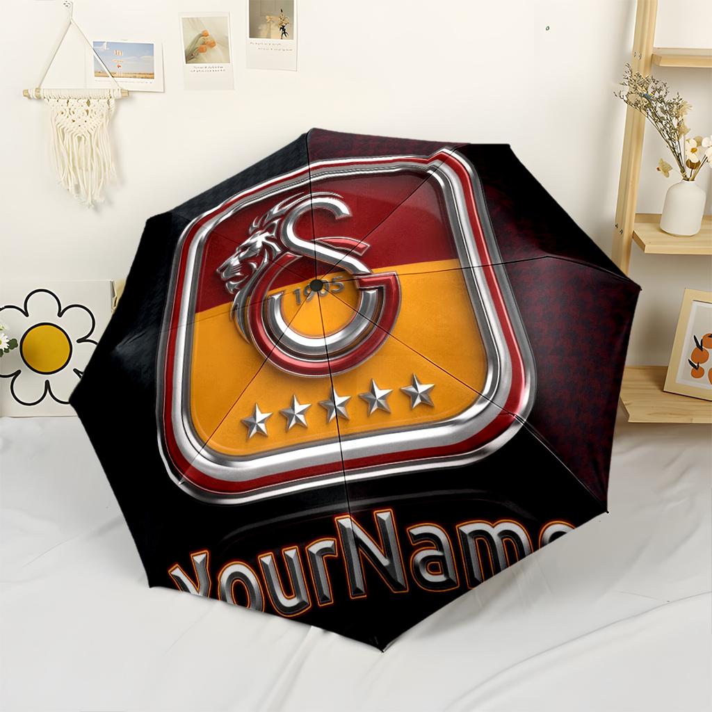 Galatasaray1 Customize Your Name Umbrella Automatic Umbrella Retractable Design with 8-Rib Durability Foldable Design All-Season Umbrella for Travel