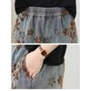 DIMANAF 2026 Summer New Plus Size Women Jeans Vintage Floral Elastic Waist Long Pants Loose Casual Denim Cotton Trousers Pants