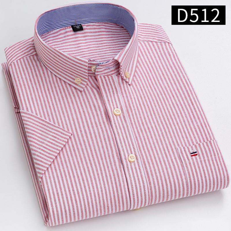 Neues Herren Social Shirt Kurzarm 100% Reine Baumwolle Oxford Weich Geknöpft Kariert Formal Herrenkleidung Tasche Social Shirt S-7XL