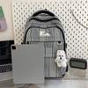 Plaid Backpack Student Class Commuter Schoolbag Women's Lightweight Multi-Compartment Large Capacity Backpack