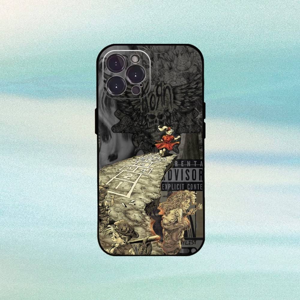 Metallband K-Korn-Blind Handyhülle Für iPhone 16,15,14,13,12,Plus,Pro Max, 5G Andere Weiche Schwarze Abdeckung