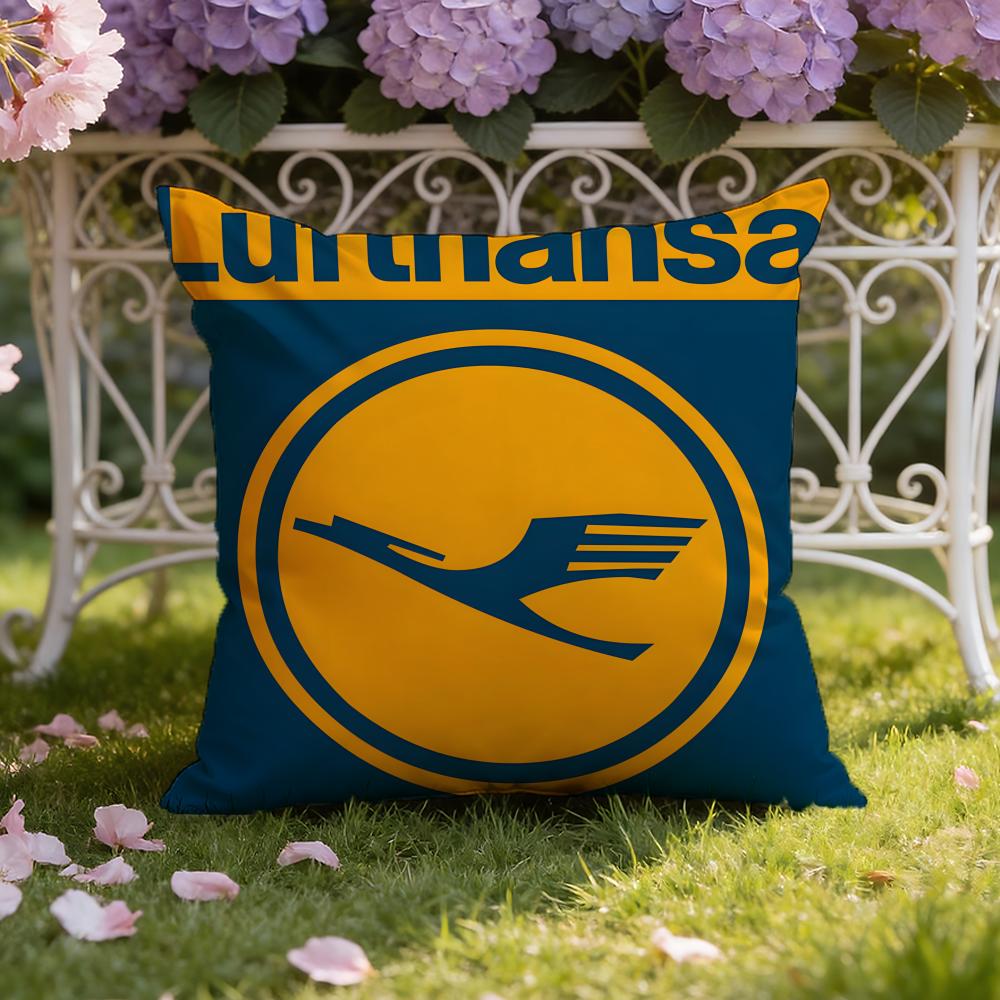 Travel L-Lufthansa Cushion Cover Home & Car Dual-Scene Pillow Cover: Reversible for Premium Comfort