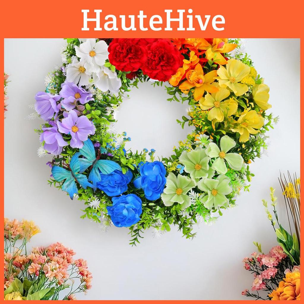 Colorful Flower Artificial Garland Door Hanging Decoration Festive Venue Prop