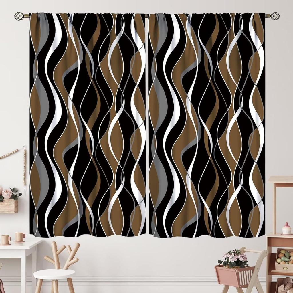 Red White Striped Curtains Vertical Stripe Geometric Modern Chic Style Curtain Bedroom Living Farmhouse Made Of Polyester Window Treatment