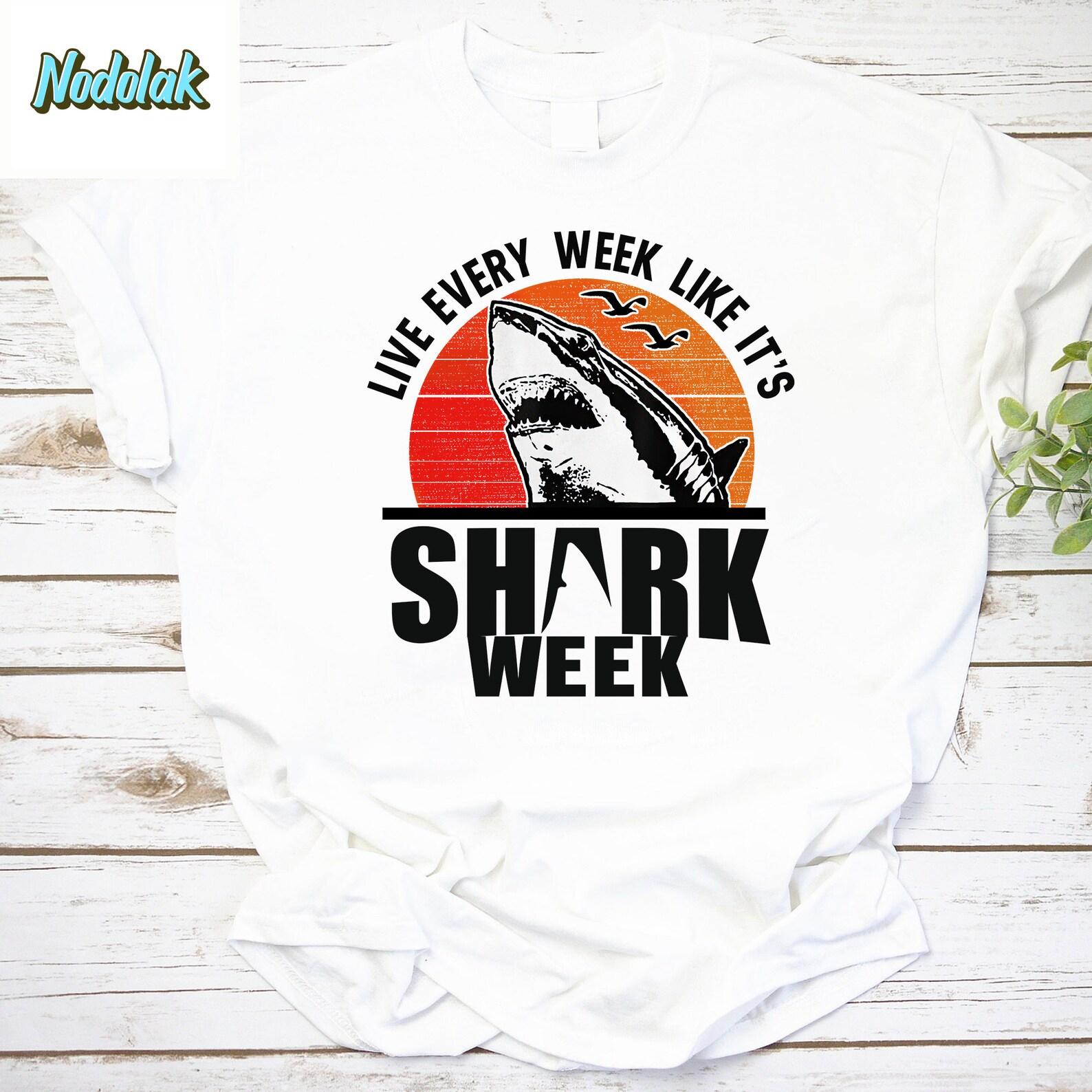 Live Every Week Like It’s Shark Week Vintage T-Shirt, Shark Week Shirt, For Shark Lover Shirt, Funny Shark Week Shirt 2XL