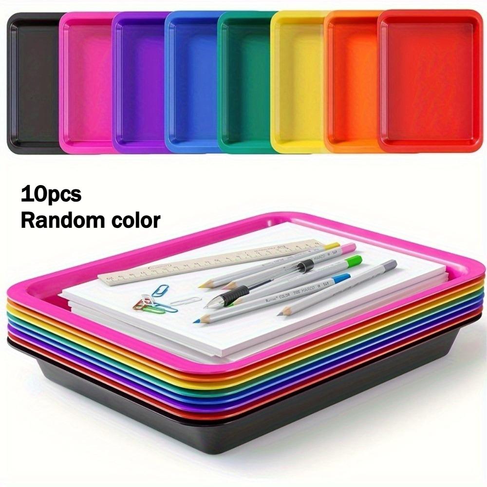 

10pcs Rainbow Sensory Activity Tray Plastic Storage Organizer for Creative Play Sand Crafts and Painting Essentials Storage Bins