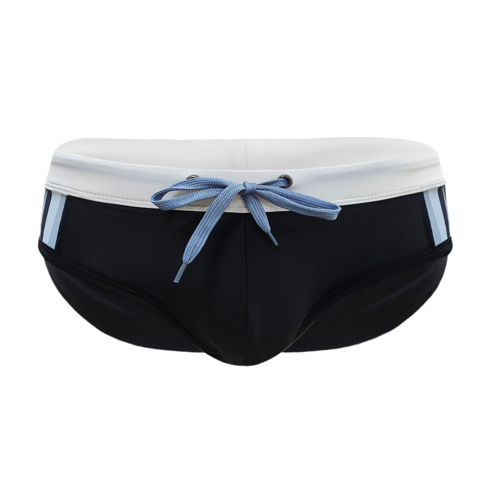 UXH Men's Color Block Stripe Triangle Swim Briefs