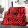 Spider Web With Placeholder On Red Background Lightweight Customizable Blanket Customize Text Comfortable Throw For Sofa Couch Office Bed Picnics For