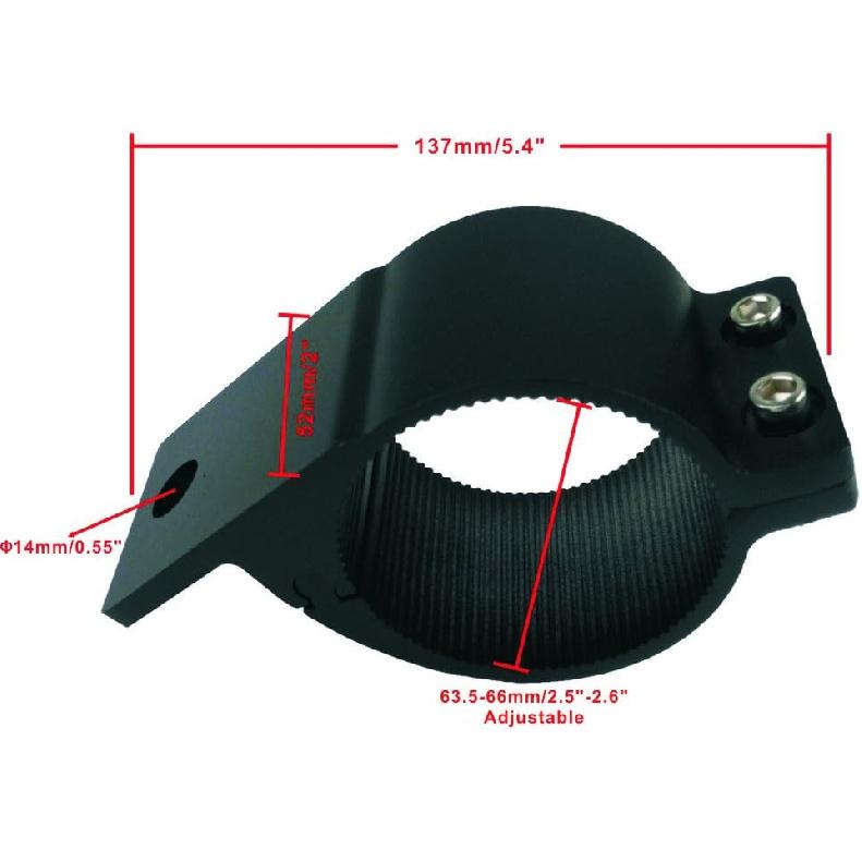 Audak 1 Pair 2.5 Inch Aluminum Mounting Bracket Tube Clamp For Bullbar Roof Rack Roll Cage (63.5-66Mm/2.5-2.6 Inch Adjustable)