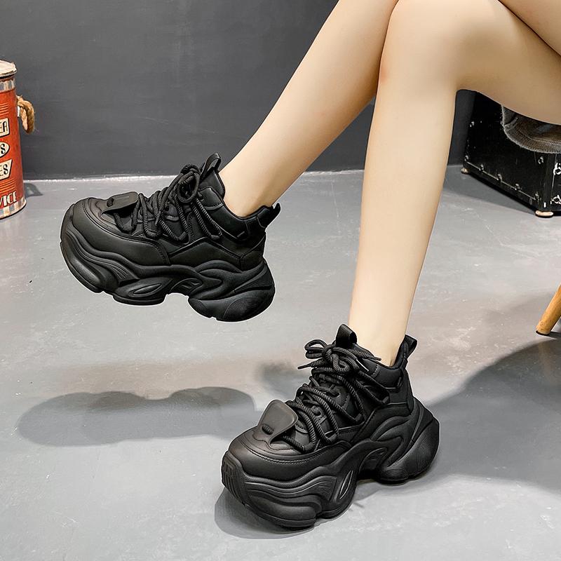 Fashion Women's Shoes 2025 Mesh Women's Vulcanize Shoes Outdoor Breathable Women Sneakers Solid Lace-Up Platform Ladies Casual Sneakers