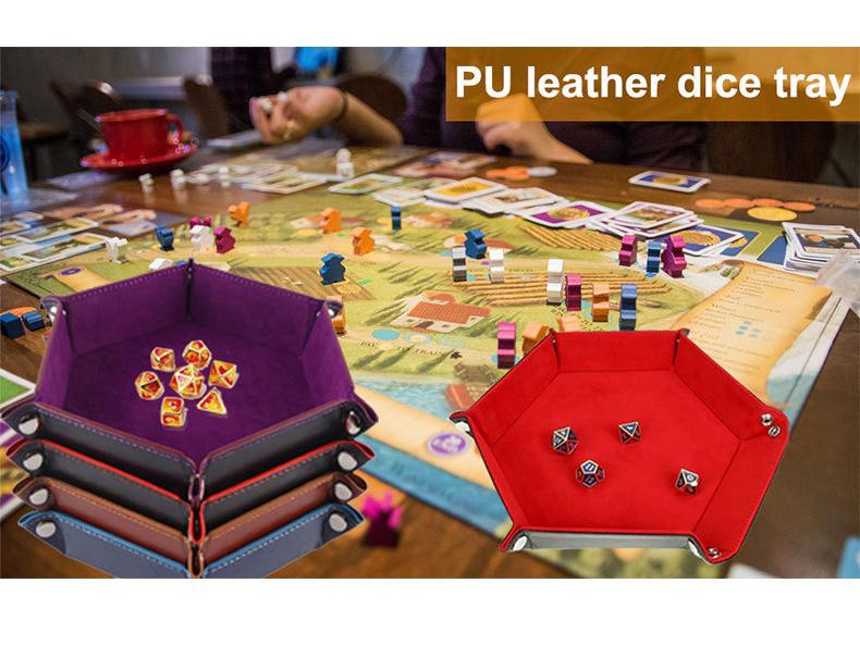 Hexagonal Velvet Foldable Dice Storage Tray