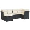 VidaXL Salon de jardin 6 pcs avec coussins noir résine tressée, ensemble de canapés d'extérieur, ensemble de canapé d'angle 3325282