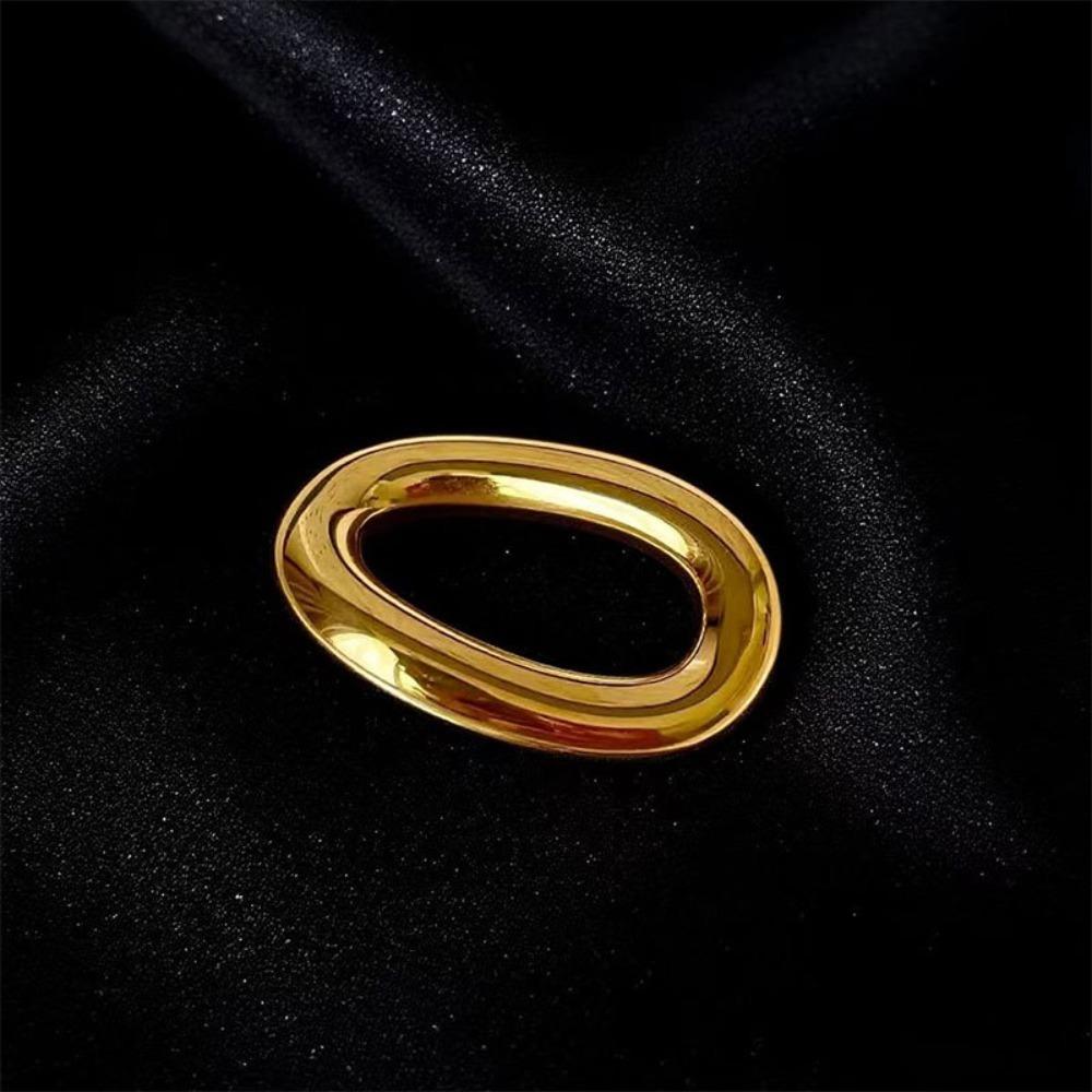 Stainless Steel O Shape Brooches Gold Silver Color O Shape Metal Brooch Pin Geometric Design Geometric Brooches For Women