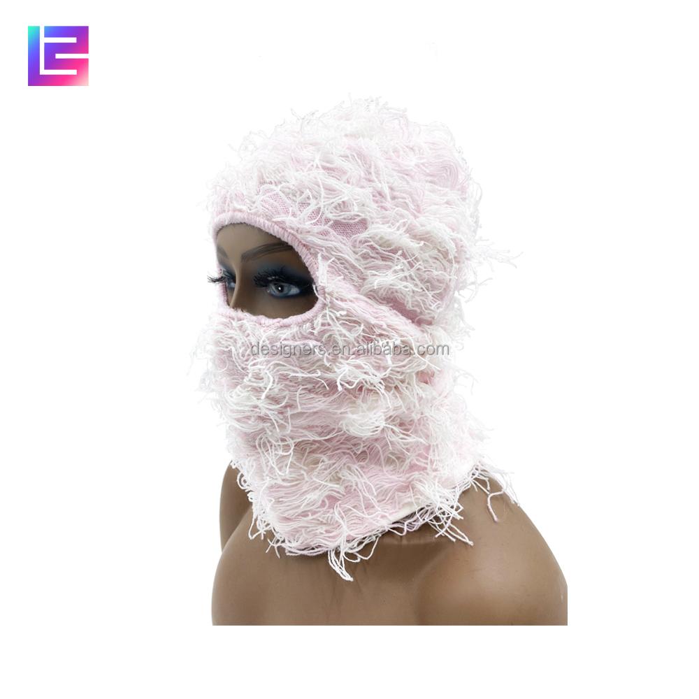 Gestrickte Sturmhaube Gesichtsstrick Ganzgesichtsmaske Abdeckung Ein Loch Designer Grasig Used Flauschig Sturmhaube Skimaske