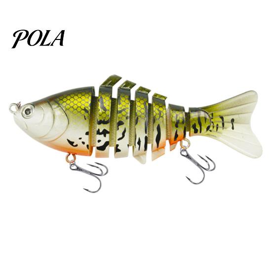 9.5CM/13.7G Multi-Jointed Fishing Lure with Hooks, Slow Sinking 7-Section Swimbait, Bionic Hard Artificial Bait for Freshwater Saltwater Fishing