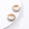 Gold Copper Metal Small Hoop Earrings for Women Round Circle Imitation Pearl Rhinestone Huggies Earrings Fashion Jewelry