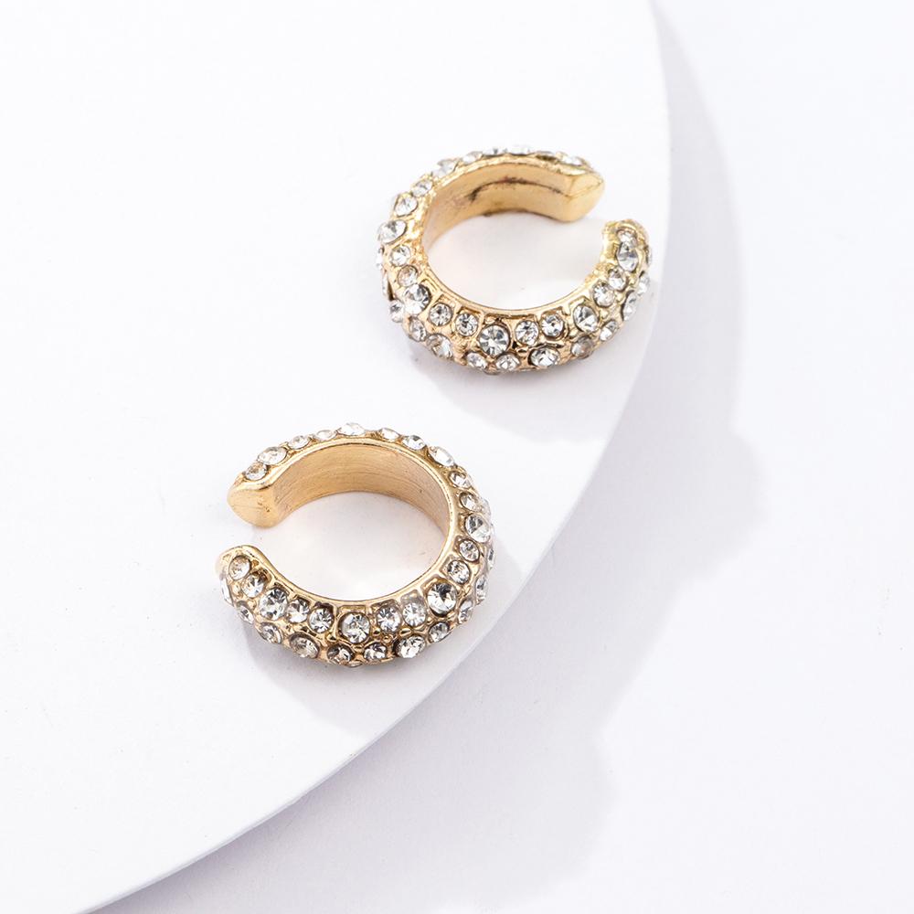 Gold Copper Metal Small Hoop Earrings for Women Round Circle Imitation Pearl Rhinestone Huggies Earrings Fashion Jewelry