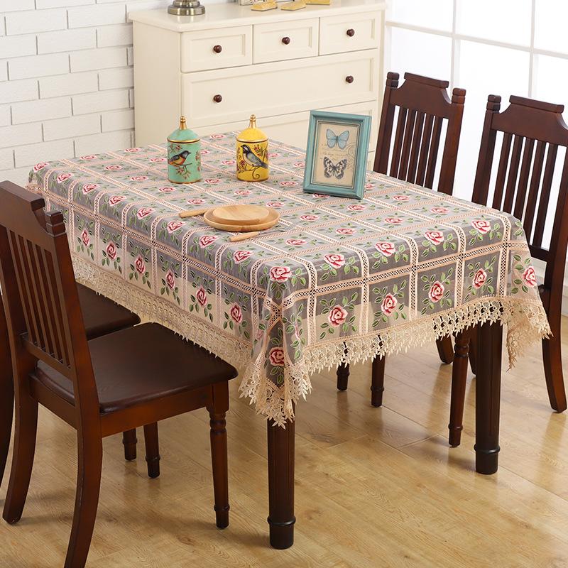 Pastoral Style Tablecloth Lace Hollow Embroidery Picnic Tablecloth Beautifying Living Room Coffee Table Decoration Long Tablecloth