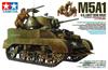 Tamiya Military Miniature Series 313 Army Light Tank M5A1 Hedgehog Pursuit Set with 4 Plastic Model Kit 35313 1/35 No. U.S. Figures,