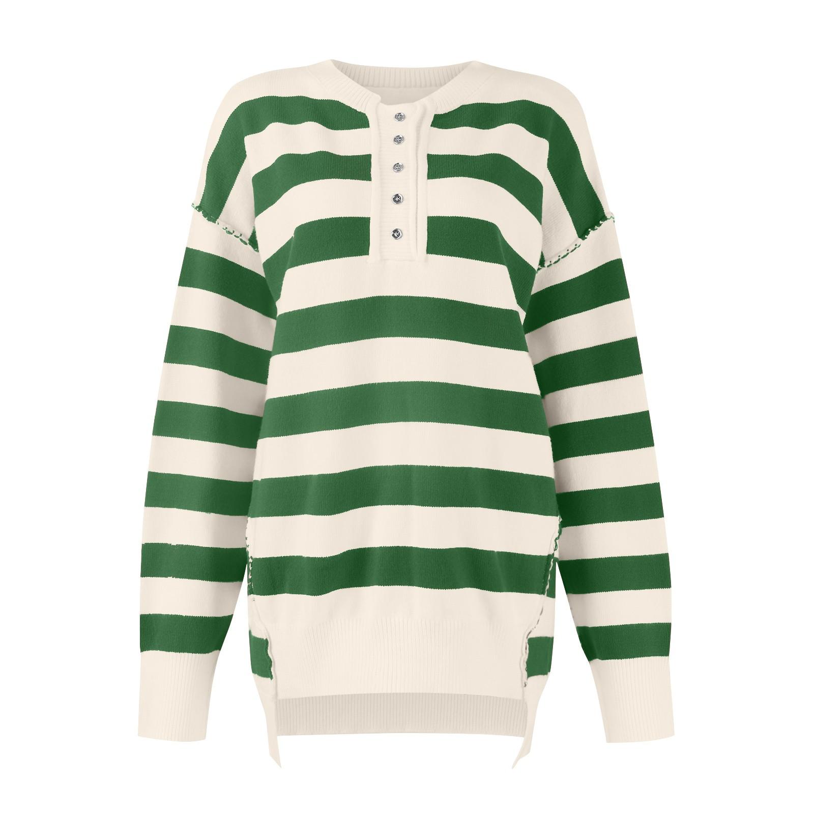 

Женский клетчатый полосатый свитер Зимний осенний свитер с длинным рукавом Свитера большого размера Верхняя одежда