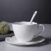 200ML. White Embossed Porcelain Tazas Cafe Cup and Saucer, Ceramic Cappuccino Cup, Vintage Latte Cup, Turkish Tea Cups, Tazze