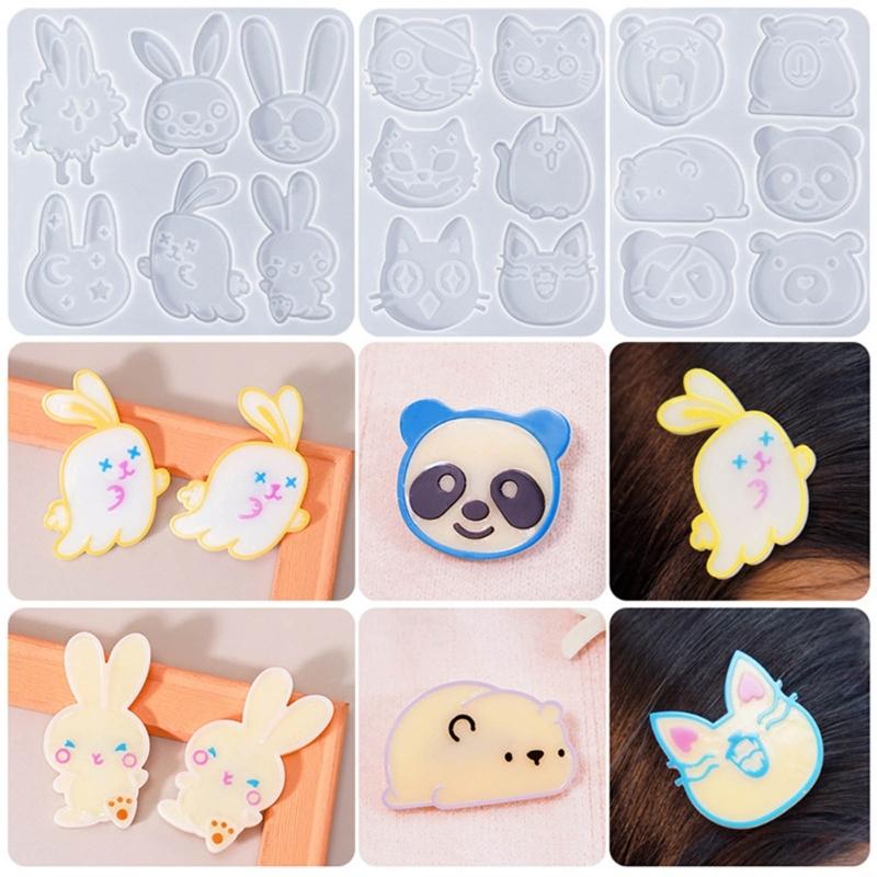 Soft Silicone Mold Hair Accessories Making Molds Lovely Animal Shaped Hair Clip Mould Reliable Jewelry Making Supplies