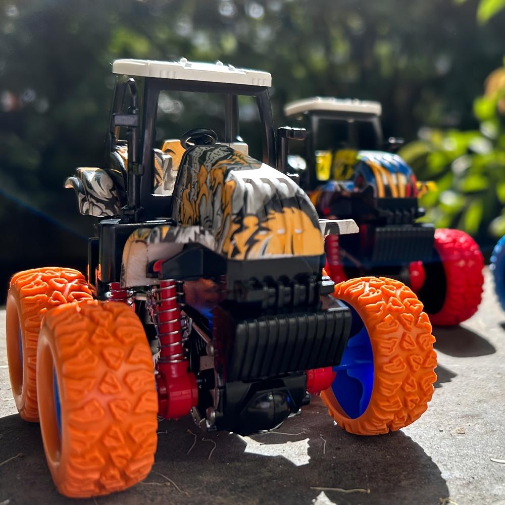 Farmer Stunt Car Inertia 4x4 Dual Inertia Stunt Green Climbing 360° Spin Flip Shock Thickened Tires Off-Road Scooter Toy Car As a Halloween Gift