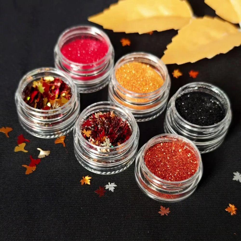 

2Packs Colorful Holographic Nail Art Glitter Resin Maple Leaves Paillette Flake