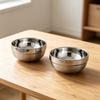 Stainless Steel Bowls Double-Wall Insulated Bowl Large Capacity Deep Mixing Bowl for Soup Cereal Salad Noodles Rice