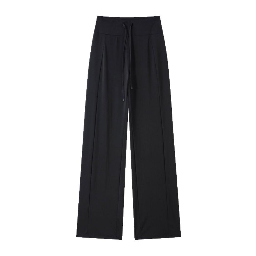 Women's High Waist Breathable Wide Leg Pants for Spring and Autumn - Elastic, Loose Fit, Sun Protection, Airy, Casual, Slimming Sportswear