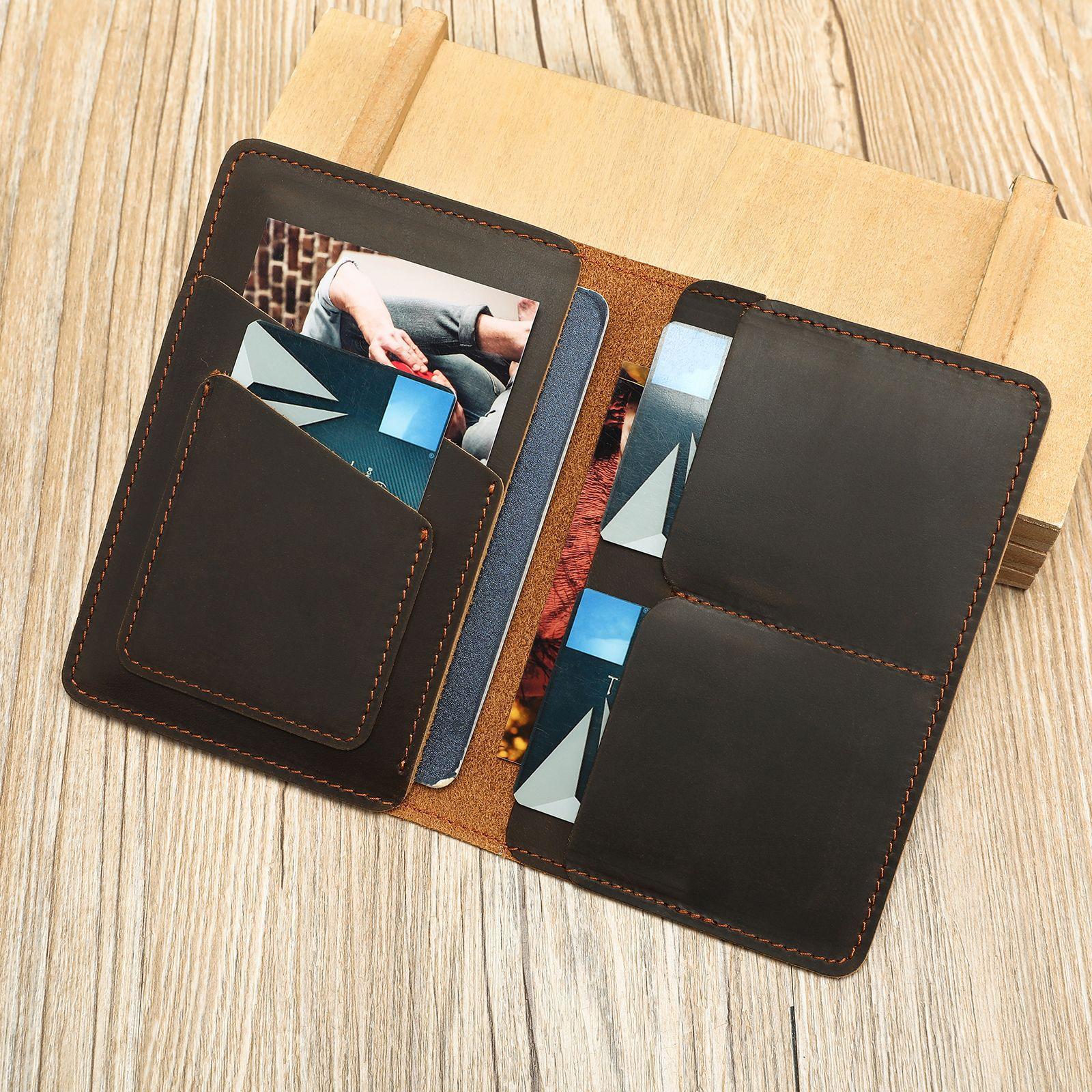 

Многофункциональный картхолдер, мужской кошелек из натуральной кожи в стиле ретро, простой кошелек для мелочи из кожи Crazy Horse One Size темный кофе