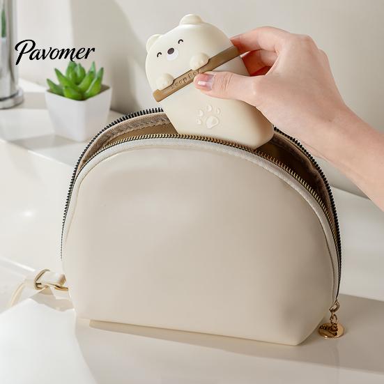 Durable Soap Storage Case Cute Bear Box with Lid, Plastic Holder Protector for Business Trips Drainage Design, Portable Travel Home And Dish Gym