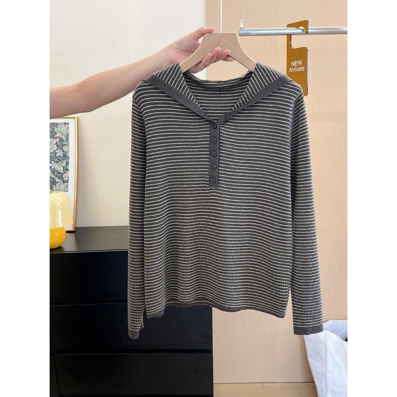 Early Autumn Fashion Comfortable Hooded Knitted Sweater Women's Striped Top Women's