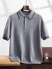 Men's Versatile Cashmere Knit Polo Shirt - Short Sleeve, Lapel, Fashionable Casual Style for Spring and Autumn