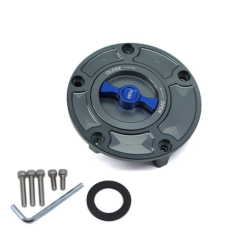 SH-L6005: Quick-release aluminum alloy fuel tank cap for motorcycle modifications.