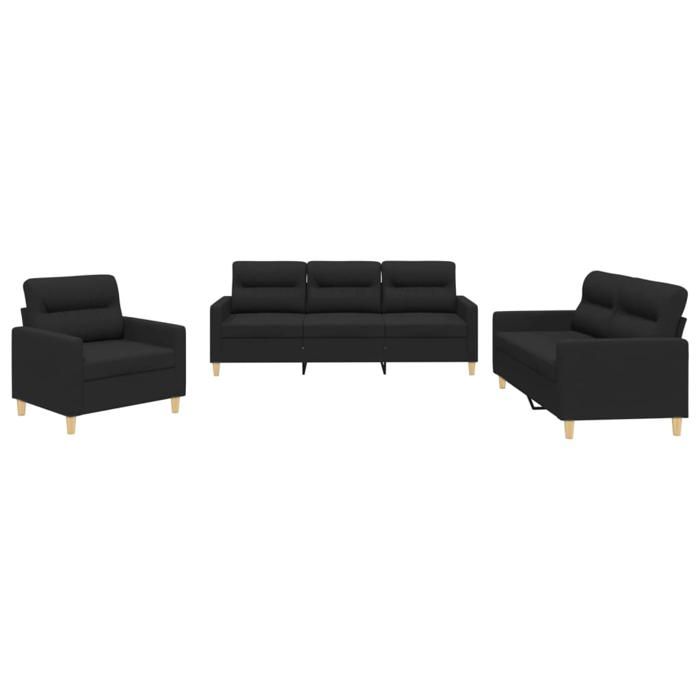VidaXL Ensemble de Canapés avec Coussins 3 pcs, Canapés avec Accoudoirs, Ensemble de Meubles, Mobilier de Salon, Moderne, 3201540