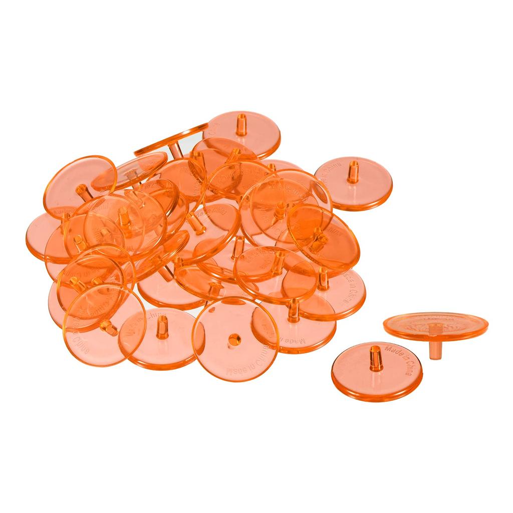 PATIKIL Golf Ball Marker 50pcs 24mm Round Transparent Flat Position