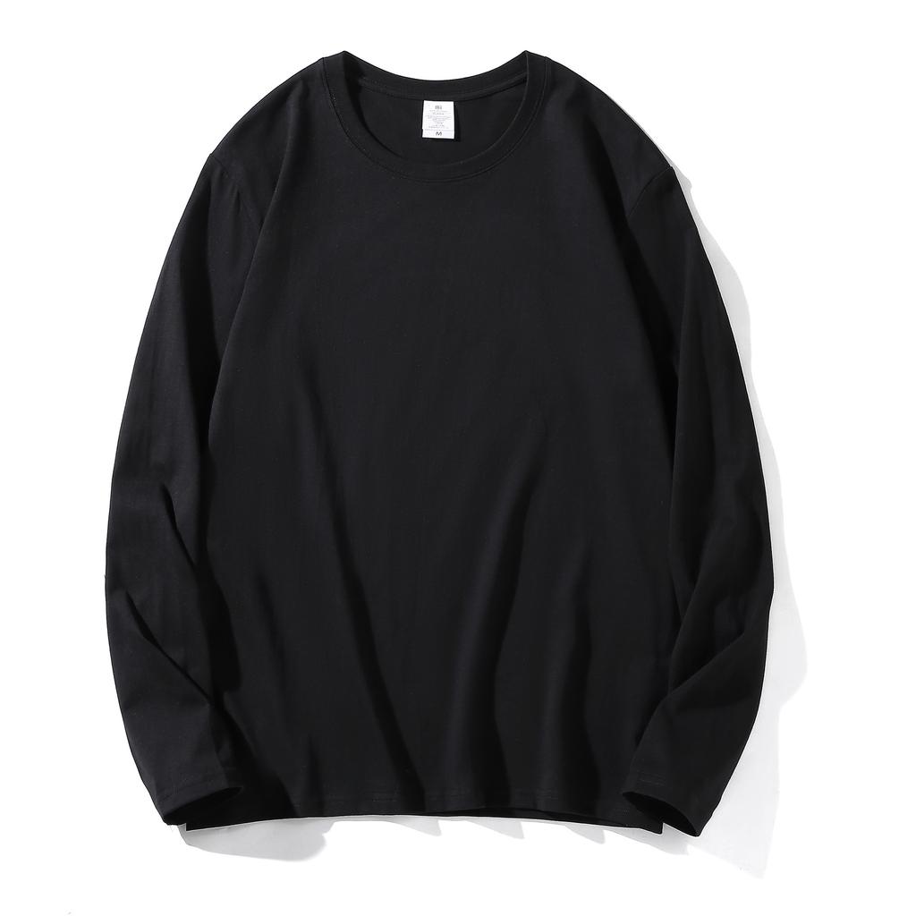 Women's Casual Big Size Loose Round Neck Pullover Solid Color Inner Bottom Shirt