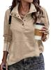 Autumn-Winter Women's Long Sleeve Buttoned Stand Collar Hoodie