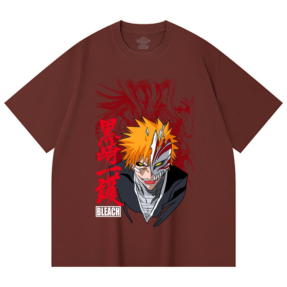 230 Gsm 100% Cotton Bleach V1 Ichigo Print Unisex Heavy Cotton T Shirt