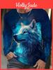 Long Sleeve Vintage Mens Tshirt 3d Print Shirts Fashion Animal Wolf Graphics Clothing Sleeve Tops Men Oversized Streetwear Top