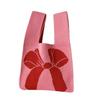 Women's Large Capacity Cartoon Knit Tote Bag with Bow